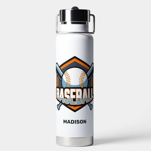 Benutzerdefiniertes Text- und FarbBaseball Trinkflasche (Hinten)