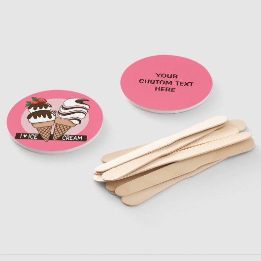 Benutzerdefiniertes Text- und Farbeis Creme Lover Fächer (Non-assembled)