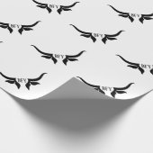 Benutzerdefiniertes Text- und Monogramm-Bullen-Hor Geschenkpapier (Ecke)