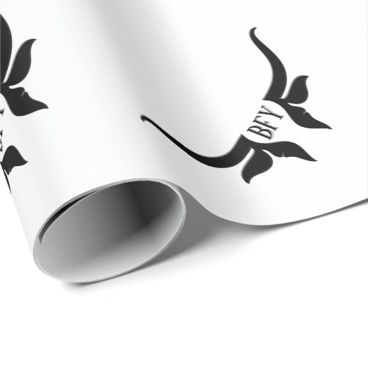 Benutzerdefiniertes Text- und Monogramm-Bullen-Hor Geschenkpapier (Rolleneckpunkt)