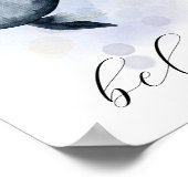 Benutzerdefiniertes Text Wasserfarbe Stil Blue Fis Poster (Ecke)