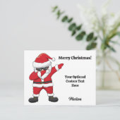 Benutzerdefiniertes Textabbbing TanzSanta Feiertagspostkarte (Stehend Vorderseite)