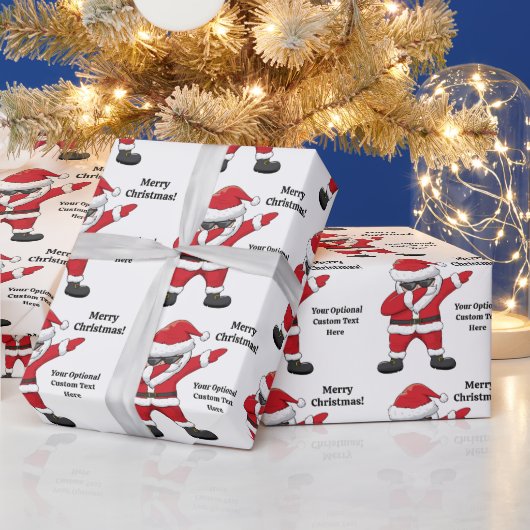 Benutzerdefiniertes Textabbbing TanzSanta Geschenkpapier (Feiertage)
