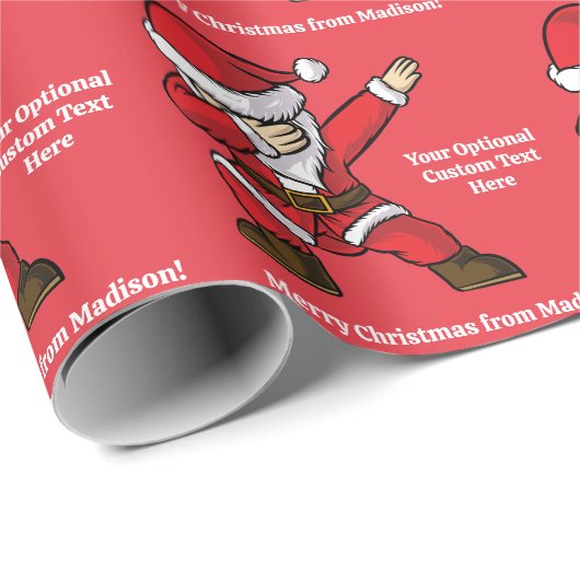 Benutzerdefiniertes Textabbbing TanzSanta Geschenkpapier (Rolleneckpunkt)