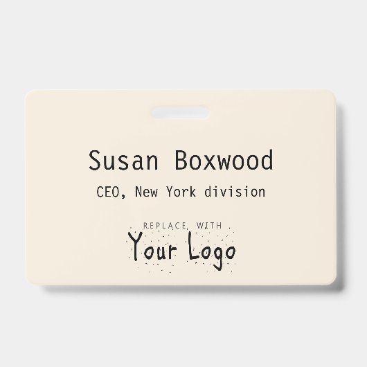 Benutzerdefiniertes Textaustauschlogo für das Even Ausweis (Vorderseite)