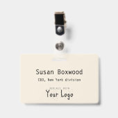 Benutzerdefiniertes Textaustauschlogo für das Even Ausweis (Vorderseite mit Clip)