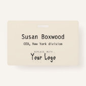 Benutzerdefiniertes Textaustauschlogo für das Even Ausweis (Vorderseite)