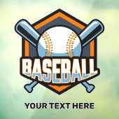 Benutzerdefiniertes Textbaseball Fensteraufkleber (Blatt 3)
