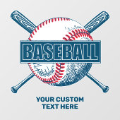 Benutzerdefiniertes Textbaseball Fensteraufkleber (Blatt)