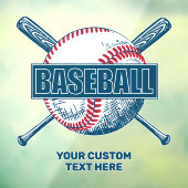Benutzerdefiniertes Textbaseball Fensteraufkleber (Blatt 3)