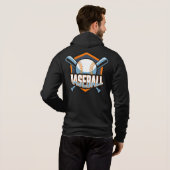 Benutzerdefiniertes Textbaseball Hoodie (Schwarz voll)