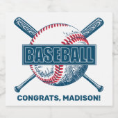 Benutzerdefiniertes Textbaseball Schaumweinetikett (Einzelnes Label)