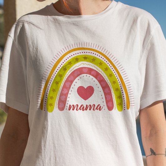 Benutzerdefiniertes Textboho Wasserfarben-Regenbog T-Shirt