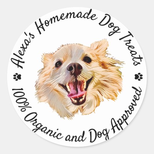 Benutzerdefiniertes Textdog Runder Aufkleber (Vorderseite)
