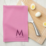 Benutzerdefiniertes Textfarbelegant rosa Vorlagenm Geschirrtuch<br><div class="desc">Benutzerdefiniertes Upload Fügen Sie Ihren Foto oder Logo Text Stilvoll Moderne Niedliche Monogram Vorlage Pink Kitchen Handtuch.</div>