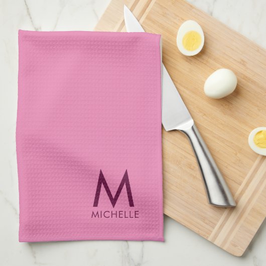 Benutzerdefiniertes Textfarbelegant rosa Vorlagenm Geschirrtuch (Viertel Falte)
