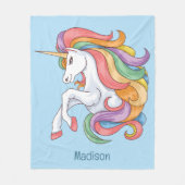 Benutzerdefiniertes Textfarben Einhorn Fleecedecke (Vorderseite)