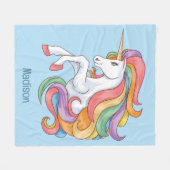 Benutzerdefiniertes Textfarben Einhorn Fleecedecke (Vorderseite (Horizontal))