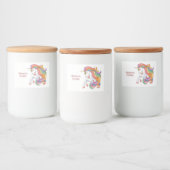 Benutzerdefiniertes Textfarben Einhorn Lebensmitteletikett (Flaschen)