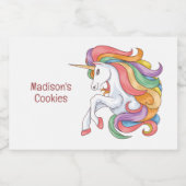 Benutzerdefiniertes Textfarben Einhorn Lebensmitteletikett (Einzelnes Label)