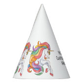 Benutzerdefiniertes Textfarben Einhorn Partyhütchen (Links)