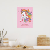 Benutzerdefiniertes Textfarben Einhorn Poster (Küche)