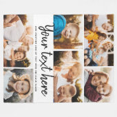 Benutzerdefiniertes Textfoto Collage Moderne Famil Fleecedecke (Vorderseite (Horizontal))