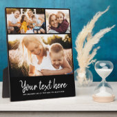 Benutzerdefiniertes Textfoto Collage Moderne Famil Fotoplatte (Seite)