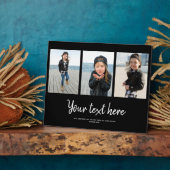 Benutzerdefiniertes Textfoto Collage Moderne Famil Fotoplatte (Seite)