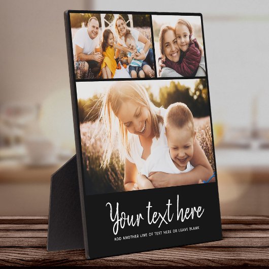 Benutzerdefiniertes Textfoto Collage Moderne Famil Fotoplatte
