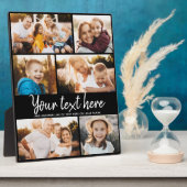 Benutzerdefiniertes Textfoto Collage Moderne Famil Fotoplatte (Seite)