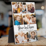 Benutzerdefiniertes Textfoto Collage Moderne Produ Fotoplatte<br><div class="desc">6 Ihrer Lieblings-Fotos mit einem angesagten,  handgeschriebenen Skript,  das Ihre benutzerdefinierte Nachricht mit Ihren Namen oder anderen Details liest. Ein tolles Geschenk für Freunde und Familie!</div>