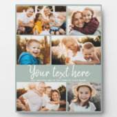 Benutzerdefiniertes Textfoto Collage Moderner grün Fotoplatte (Vorderseite)