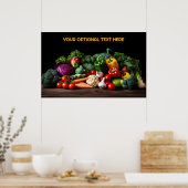 Benutzerdefiniertes Textfrischen Gemüse Poster (Küche)