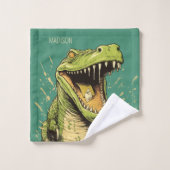Benutzerdefiniertes Textkrokodil Badhandtuch Set (Waschlappen)