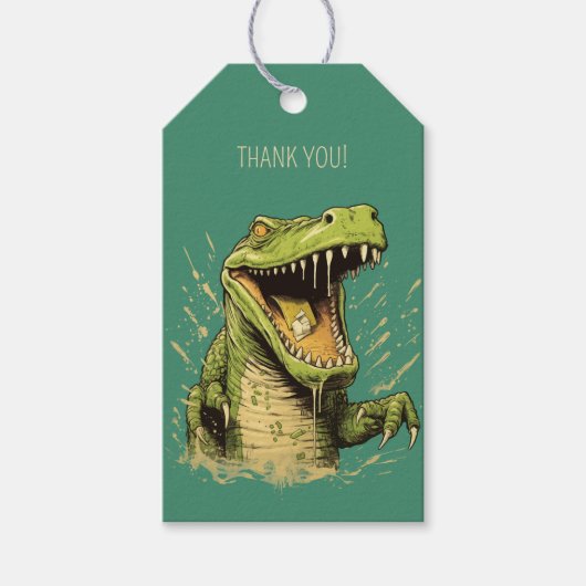 Benutzerdefiniertes Textkrokodil Geschenkanhänger (Vorderseite)