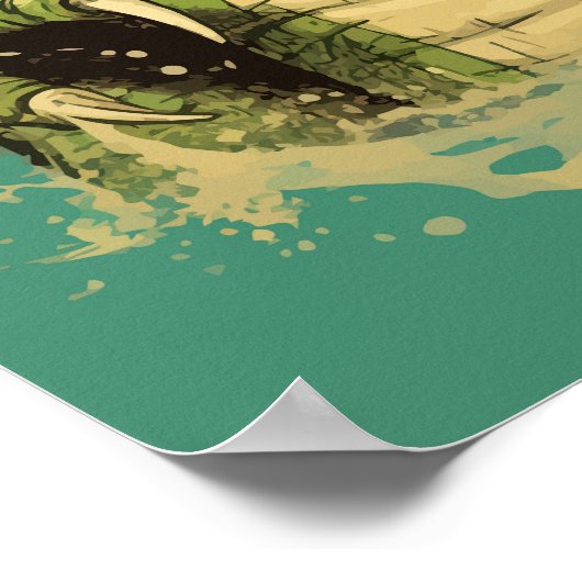 Benutzerdefiniertes Textkrokodil Poster (Ecke)