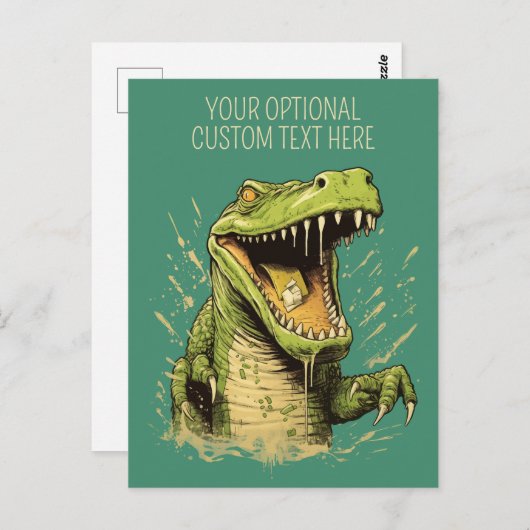 Benutzerdefiniertes Textkrokodil Postkarte (Vorne/Hinten)