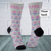 Benutzerdefiniertes Textmuster der Lotus-Blume gra Socken