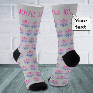 Benutzerdefiniertes Textmuster der Lotus-Blume gra Socken