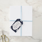 Benutzerdefiniertes Textmuster für dunkelblaue Blu Geschenkanhänger (Mit Garn)