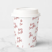 Benutzerdefiniertes Textmuster für Red Christmas H Pappbecher (Links)