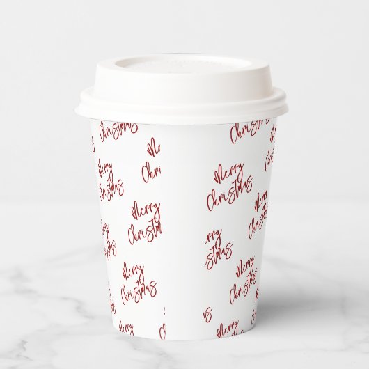 Benutzerdefiniertes Textmuster für Red Christmas H Pappbecher (Links)