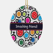 Benutzerdefiniertes Textmuster mit Pickleballs Keramik Ornament (Rechts)