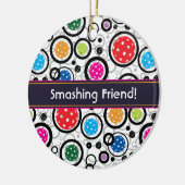 Benutzerdefiniertes Textmuster mit Pickleballs Keramik Ornament (Links)