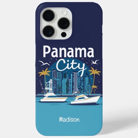Benutzerdefiniertes Textpanama Stadt Case-Mate iPhone Hülle (Rückseite)