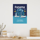 Benutzerdefiniertes Textpanama Stadt Poster (Küche)