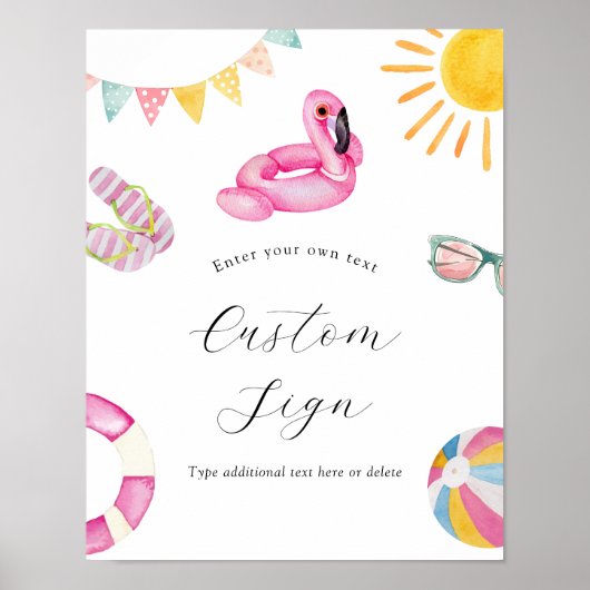 Benutzerdefiniertes Textsignieren für das Pool-Par Poster (Vorne)