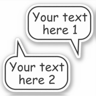 Benutzerdefiniertes Textwortblasen-Set von zwei Aufkleber