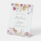 Benutzerdefiniertes Textzeichen für Boho-Wildblume Sockelschild (Vorderseite)